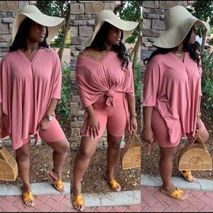 V neck / split two piece